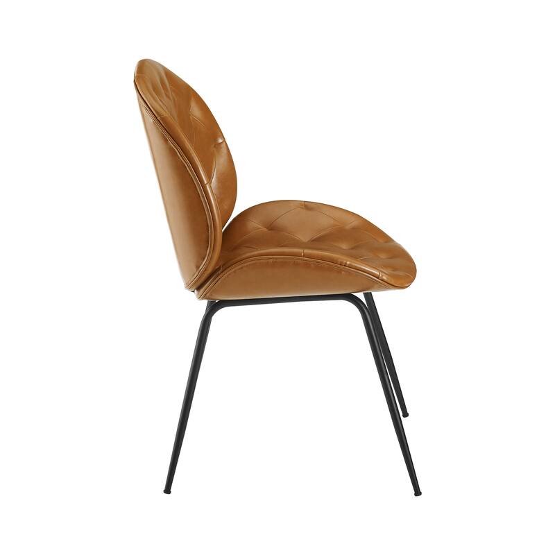 Art Leon Mid-Century Tufted Style Dining Chair in Beetle Shape Design
