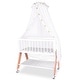 preview thumbnail 1 of 6, Wooden Bedside Bassinet Sleeper, Safe Stylish Baby Crib Bassinet with Locking Wheels Mosquito Net - White White