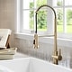 preview thumbnail 55 of 139, Kraus Britt Commercial 3-Function 1-Handle Pulldown Kitchen Faucet KPF-1691 - 22 1/4" Height - SFACB - Spot Free Antique Champagne Bronze