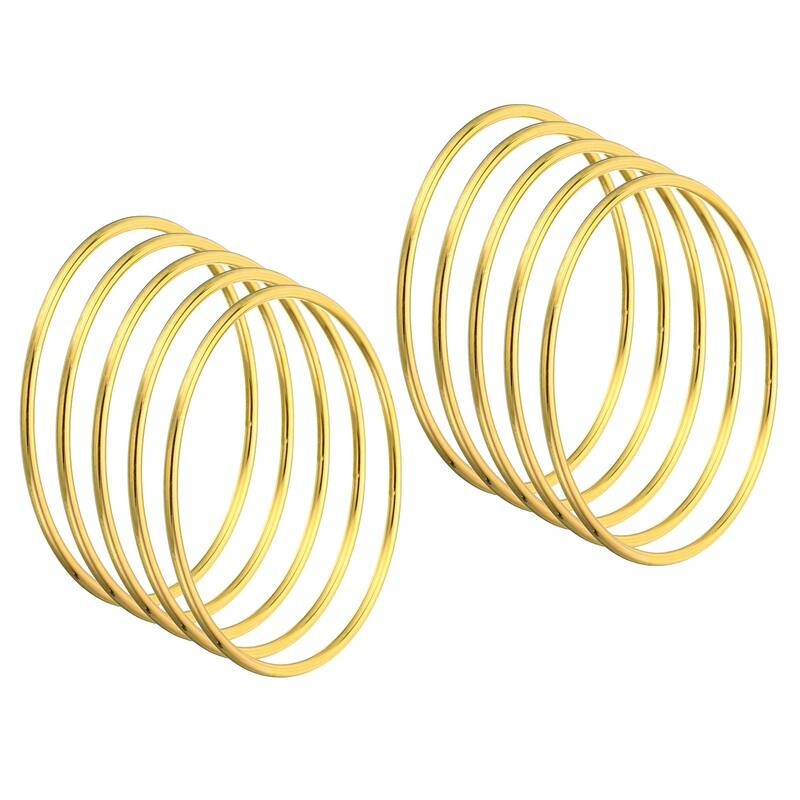 Dream Catcher Rings, 10Pcs Macrame Wreath Floral Round Ring Hoop, Gold