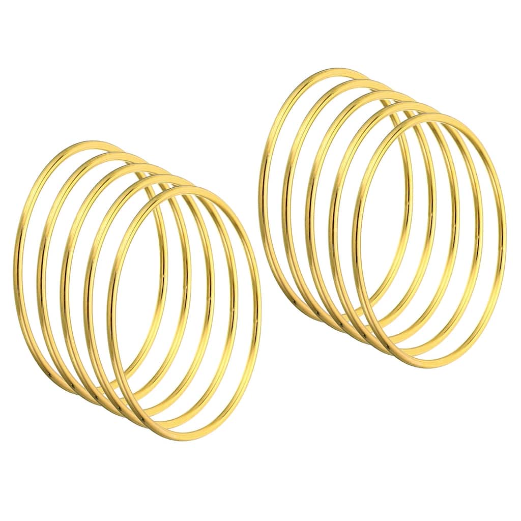 Dream Catcher Rings, 10Pcs Macrame Wreath Floral Round Ring Hoop, Gold