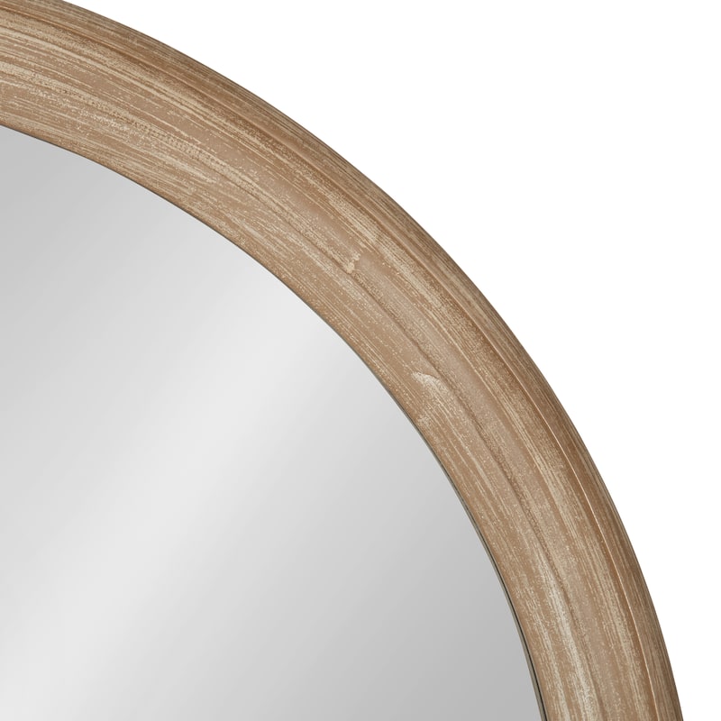 Kate and Laurel Mansell Wood Framed Wall Mirror - 28" Diameter
