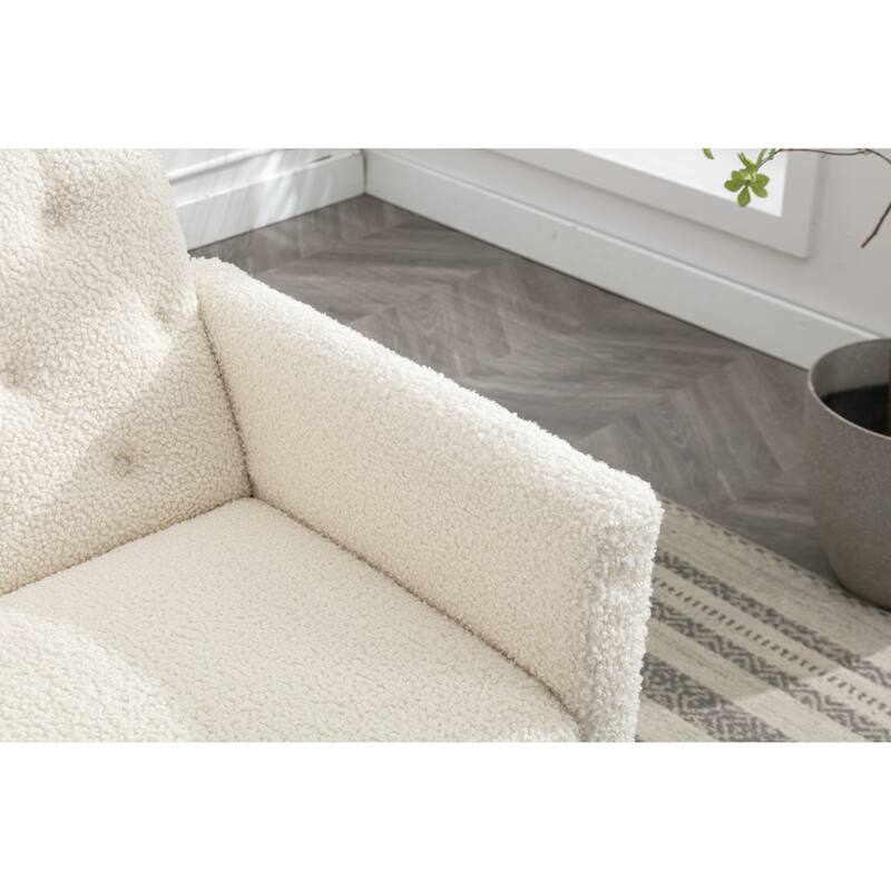 Bottom Tufted Accent Lounge Chair with Adjustable Arm and Back