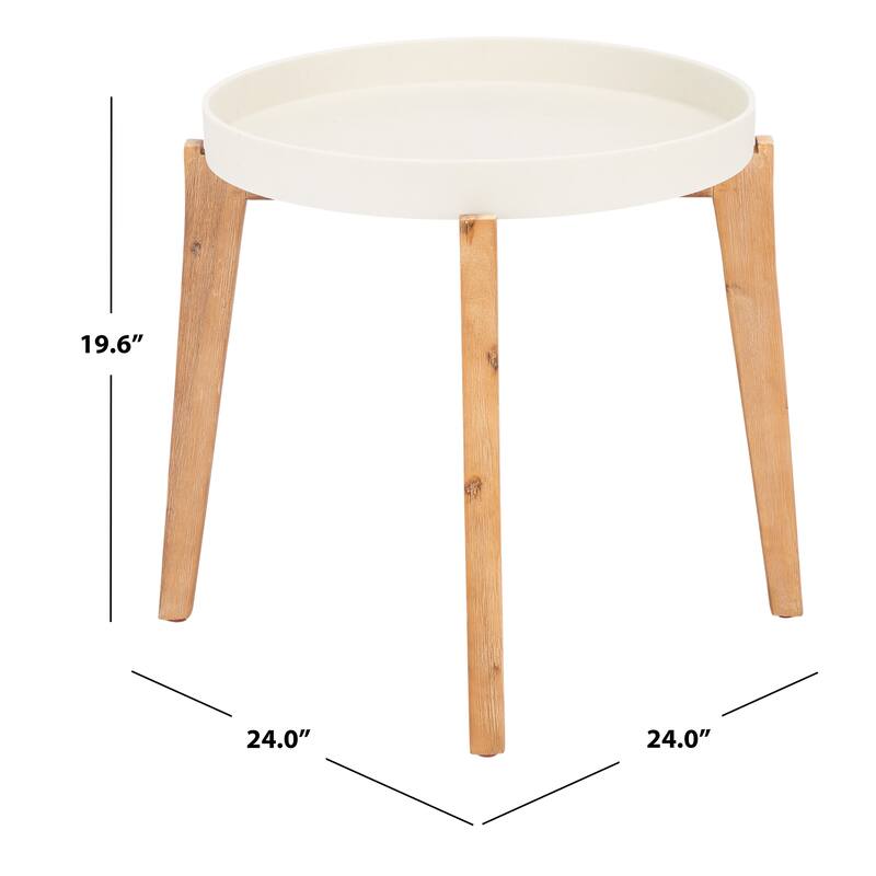SAFAVIEH Outdoor Estefany Removable Tray Top Side Table - 24Wx24Dx20H
