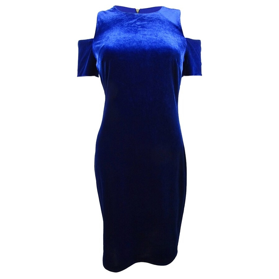calvin klein blue velvet dress