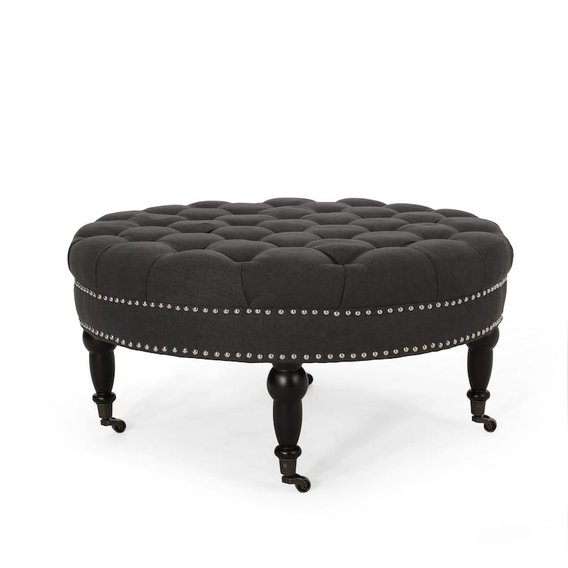 Ottoman With Caster - Dark Gray