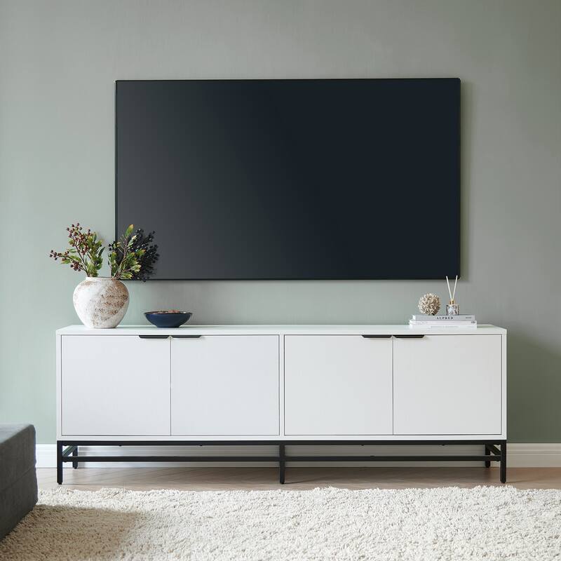 Campello Rectangular TV Stand for TV's up to 78" - 70" Wide - White