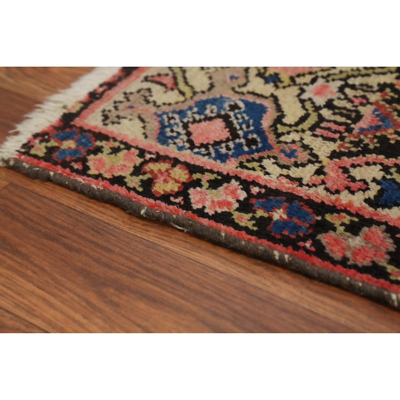 Hand Knotted Oriental 100% Wool Carpet Traditional Geometric Oranges & Rust Malayer Area Rug - 12' 8'' X 4' 9''