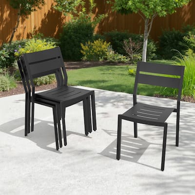 VredHom Outdoor Patio Dining Chairs All-Aluminum Stackable Chair