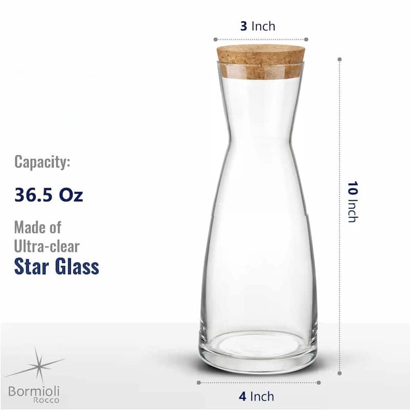 Bormioli Rocco Ypsilon Carafe with Cork Tops - 36.25 oz