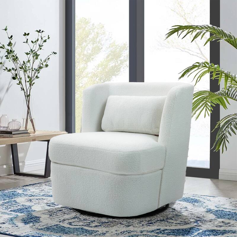 360°Swivel Barrel Chair with Cushion