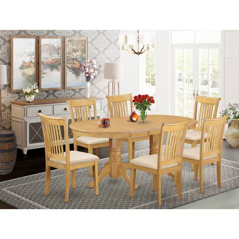 Dining Set - Vancouver Table with one 17in Leaf and Dinette Chairs (Pieces & Seat Type Options)