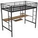 preview thumbnail 8 of 10, Twin Size Metal Loft Bed with Desk and Shelf, Space-Saving Design