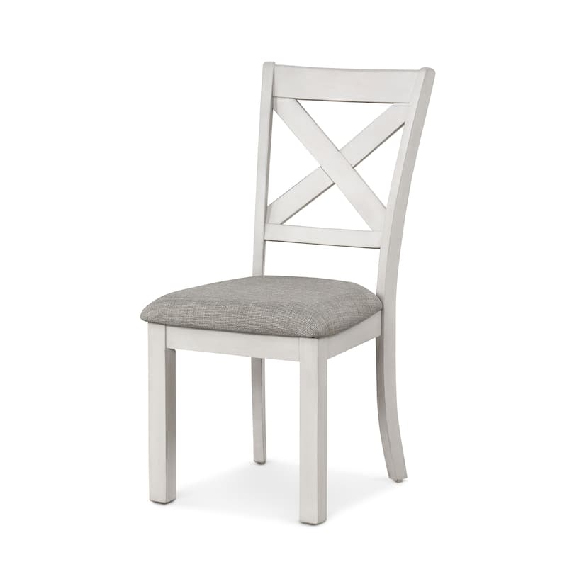 Furniture of America Hesnly Farmhouse Rustic White Oak 7-Piece Wood Extendable Dining Set