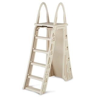 Confer Plastics 7200 Adjustable A-Frame Above Ground Swimming Pool Ladder, Beige - 56