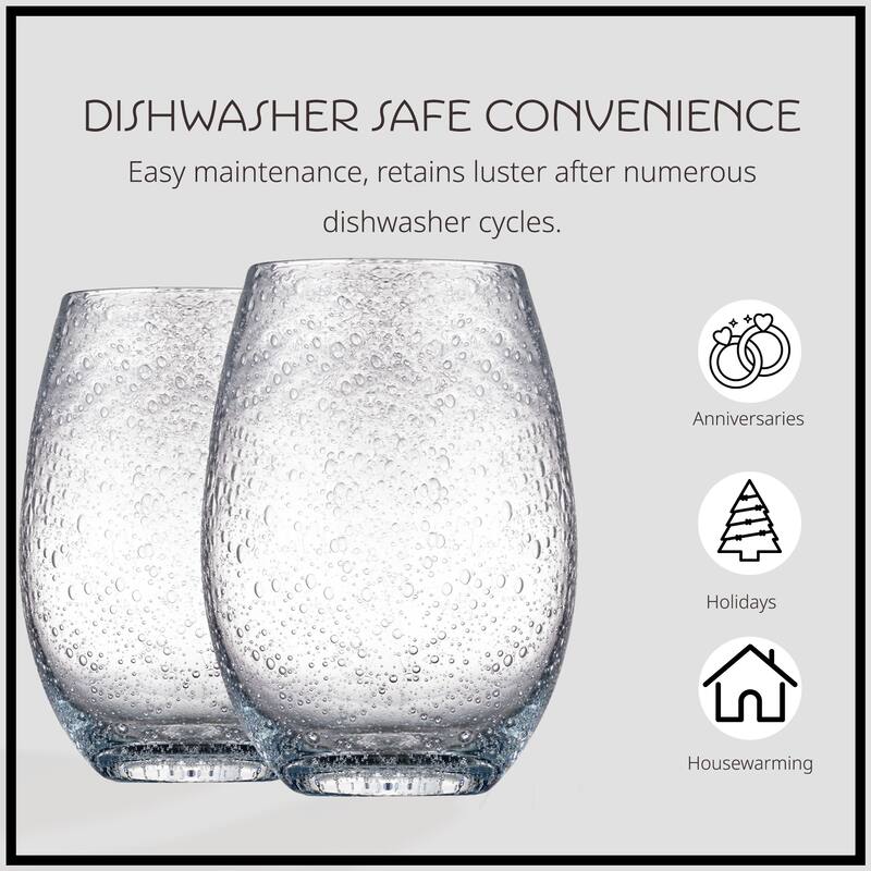Artland Iris Stemless Glass Set of 4 - 18 oz