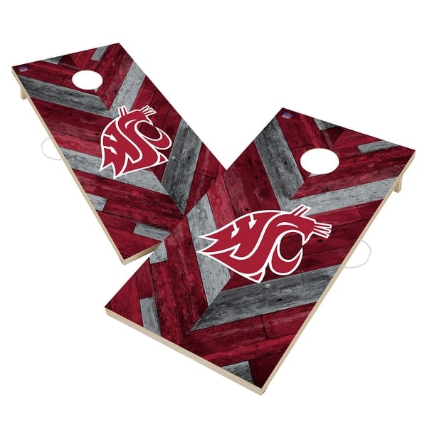 slide 2 of 5, Washington State Cougars Cornhole Board Set Include Carrying Case