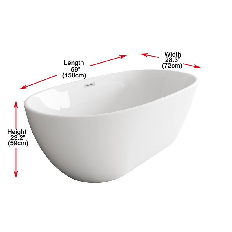 Adler Soaking Bathtub in Glossy White