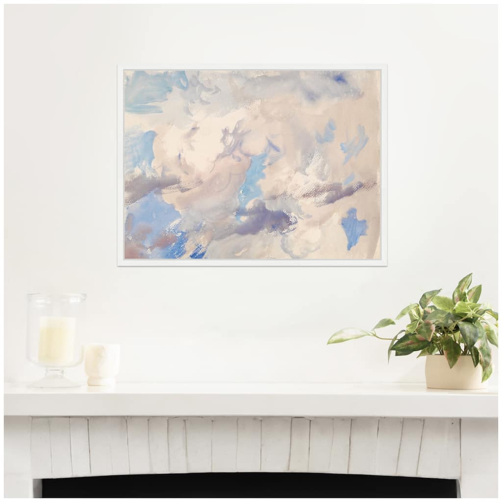 Kate and Laurel Sky circa 1910 John Singer Sargent by Nostalgia Prints Framed Canvas Wall Art Print
