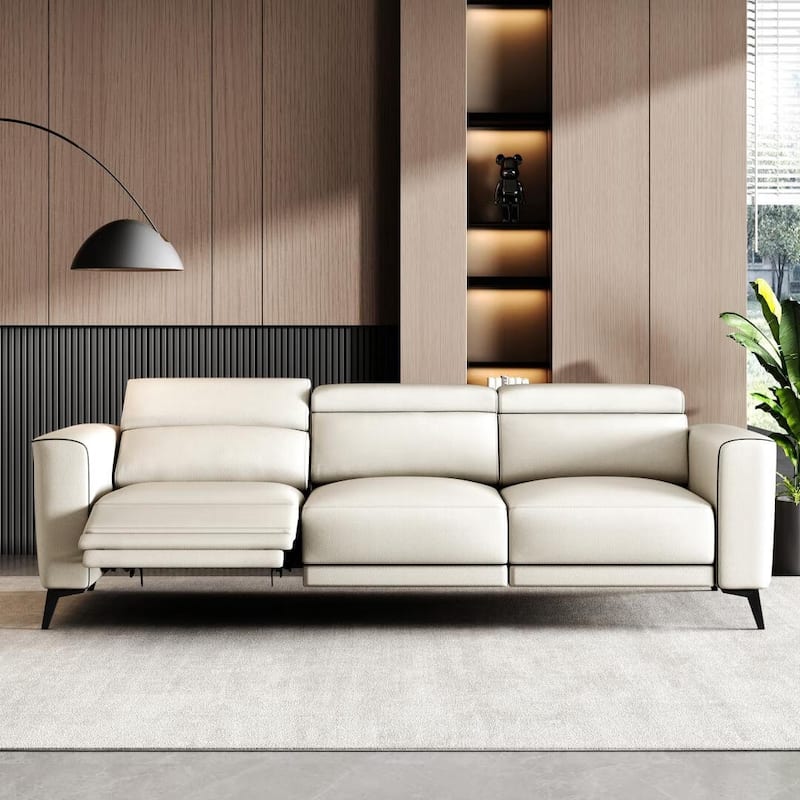 112.5'' Leather Power Reclining Sofa with USB Charging Port