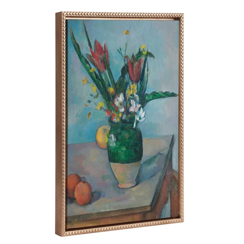Kate and Laurel Sylvie Beaded The Vase of Tulips, c. 1890 Framed Canvas by The Art Institute of Chicago - 18x24