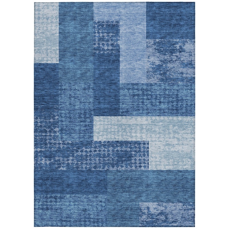 HomeRoots Geometric Transitional Rectangle Outdoor Rug