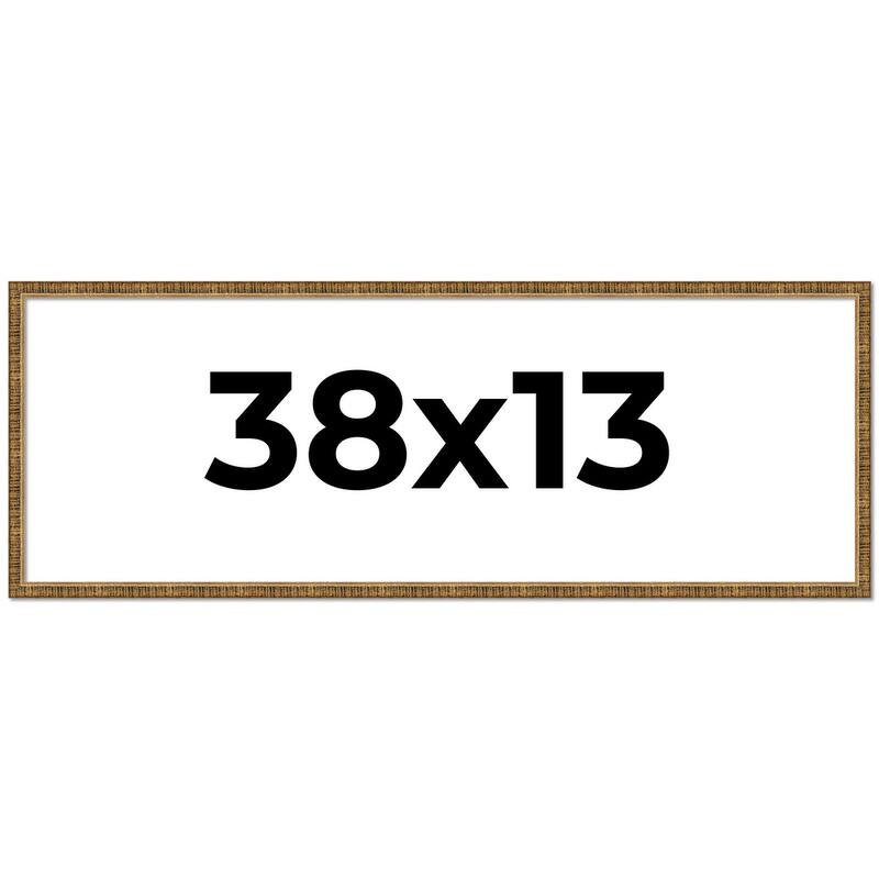38x13 Frame Gold Solid Wood Picture Frame - Complete Modern Photo