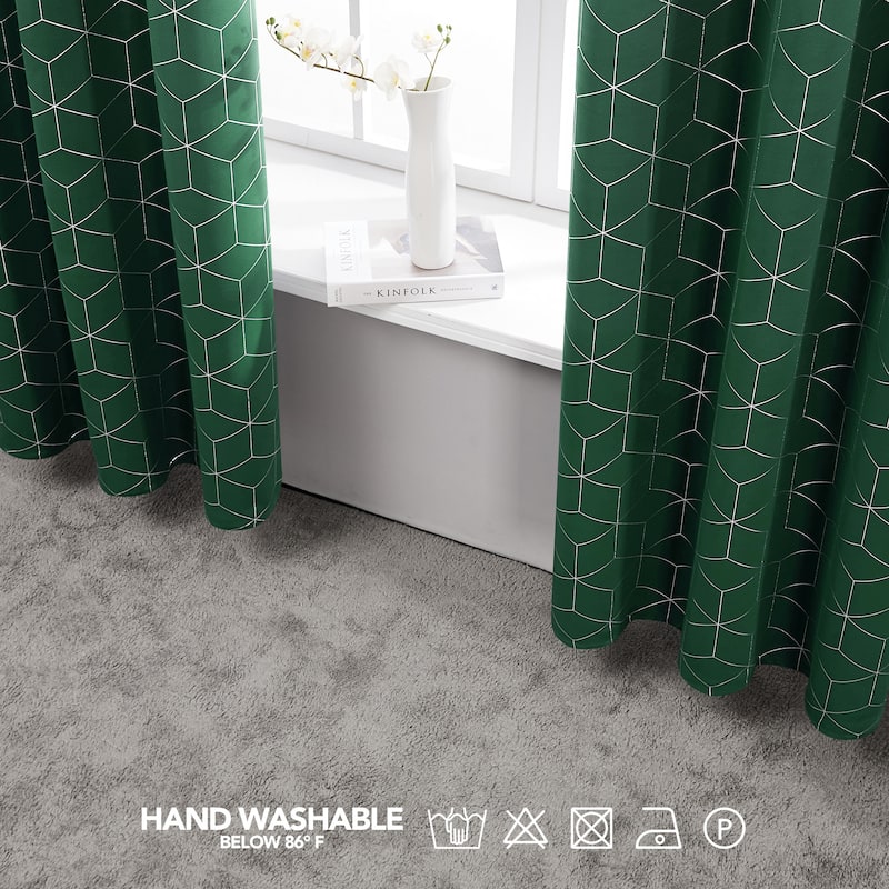 Deconovo Decorative Silver Diamond Curtains (2 Panel)