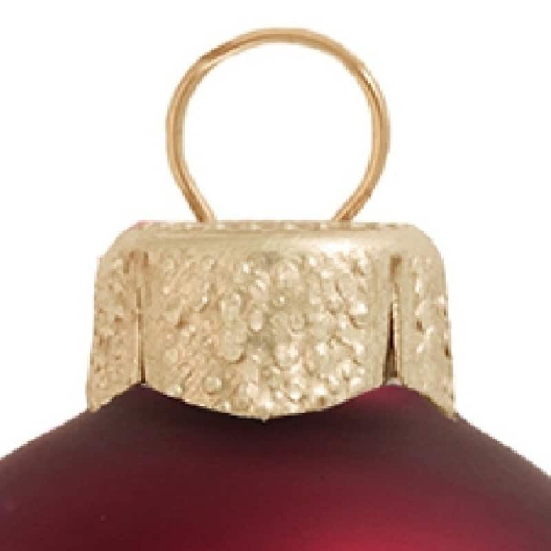 Petite Matte Finish Glass Christmas Ball Ornaments - 1.25" (30mm) - Bordeaux - 40ct