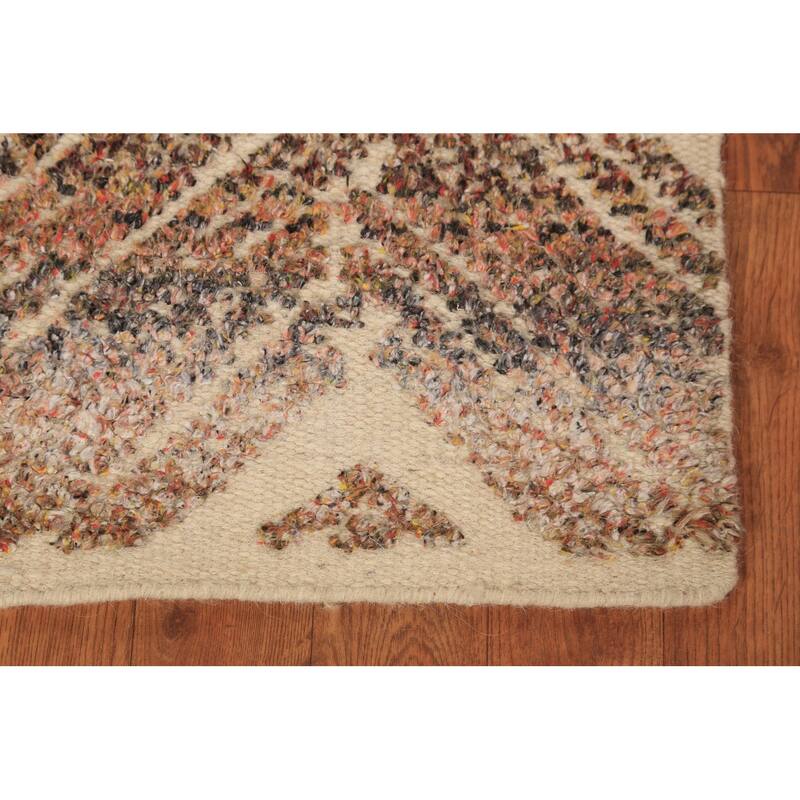 Chevron Style Moroccan Indian Accent Rug Handmade Wool Carpet - 2'0"x 3'0"