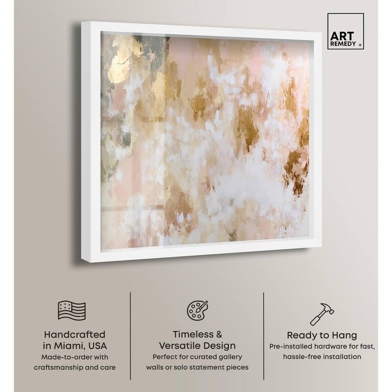 Golden Glimmer Gesture III Shadowbox by Art Remedy