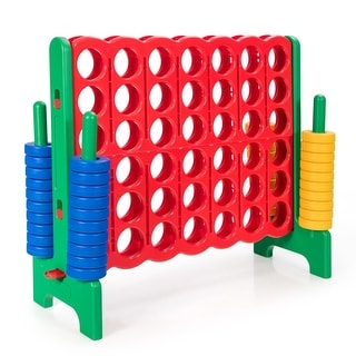 Jumbo 4-to-Score Giant Game Set with 42 Jumbo Rings and Quick-Release Slider - 47.5" x 17" x 41" (L x W x H)