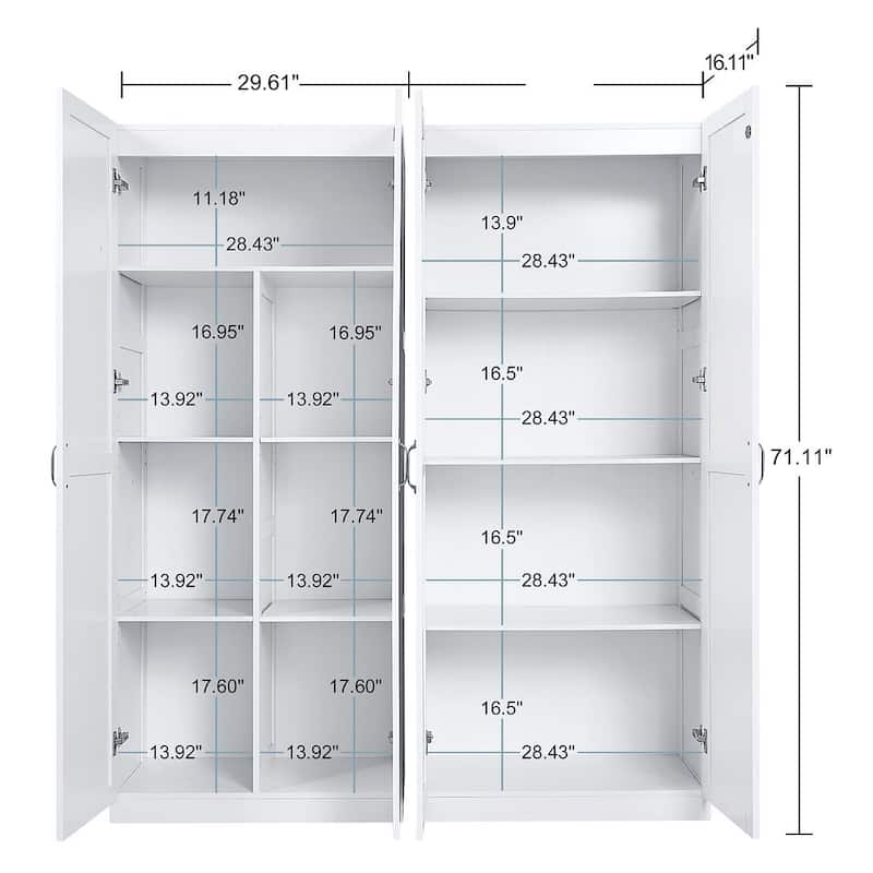 Manhattan Comfort Hopkins Storage Closet 4.0 in Black - Set of 2