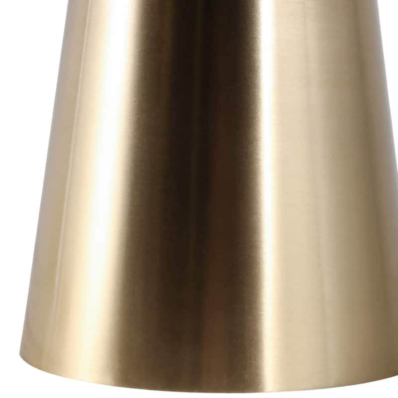 Marble Metal Side Table Round Top Sleek Narrow Base - 22" Grey - 22.25"