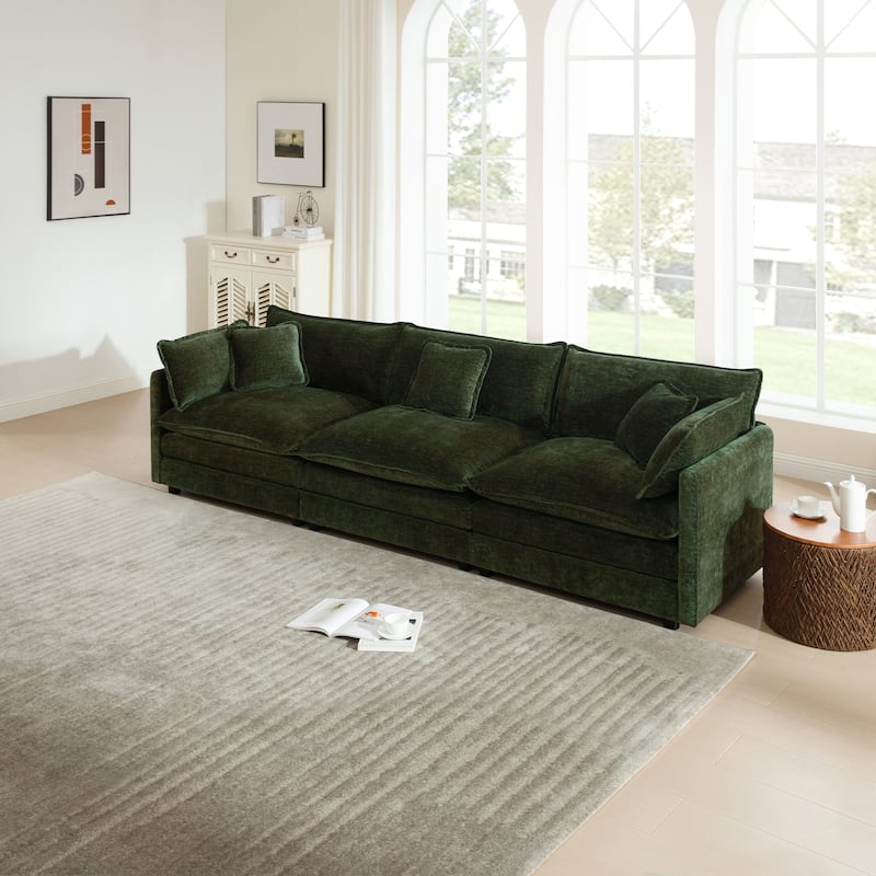 Cloud Chenille Upholstered Modular Sectional Sofa with DIY Combination Design