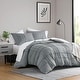 preview thumbnail 93 of 159, Chelsea Square Evans Pinch Pleated Soft Washed Boho Duvet Cover Set Blue -grey - California King