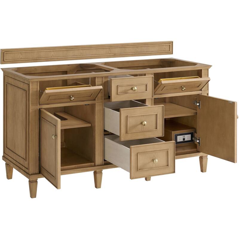 James Martin Vanities 424-V60D-FEJP Lorelai 60" Free Standing Double