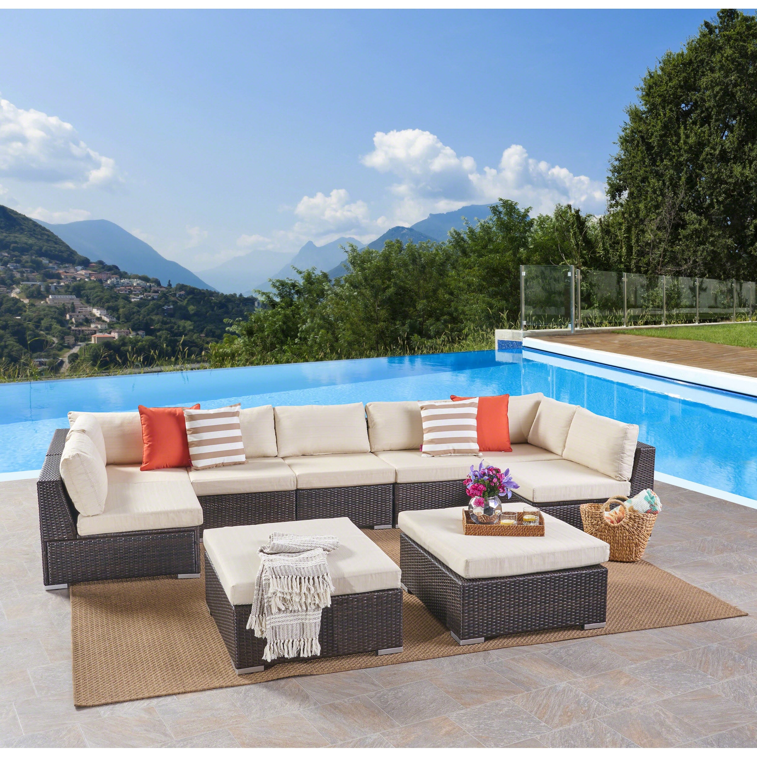 Christopher knight home newton wicker patio top lounge set