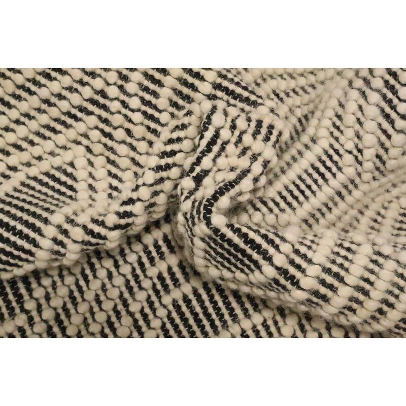 Hand Knotted Oriental 100% Wool Carpet Modern Geometric Beige & Ivories Modern Gotti Design Area Rug - 7' 5'' X 5' 3''