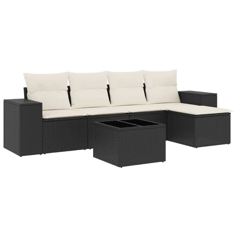 vidaXL Garden Sofa Set Black - 21.7 x 21.7 x 14.6