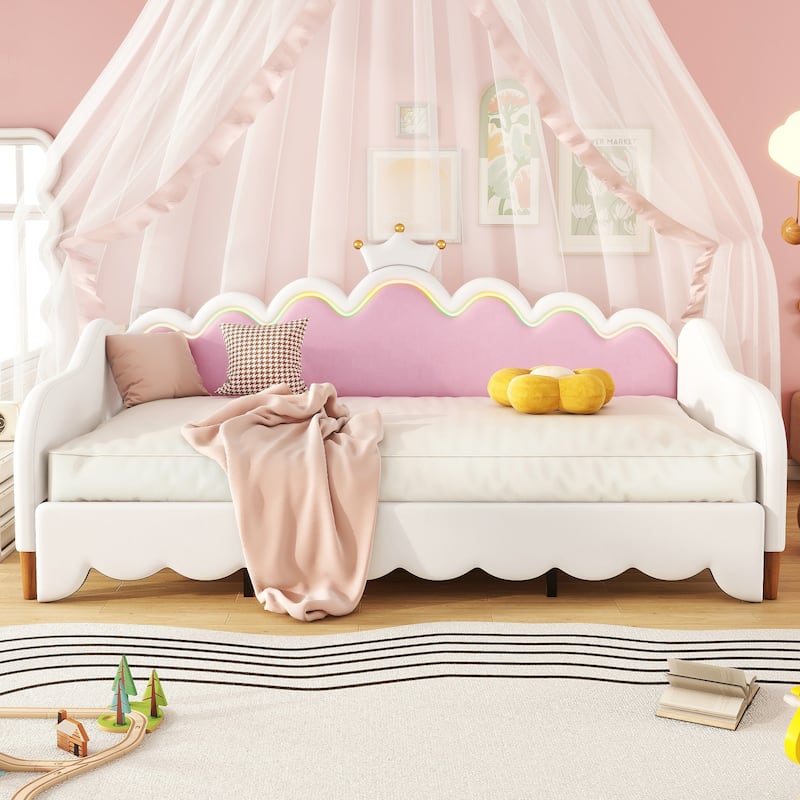 Twin Size Tufted Daybed with Trundle and Rivet Design