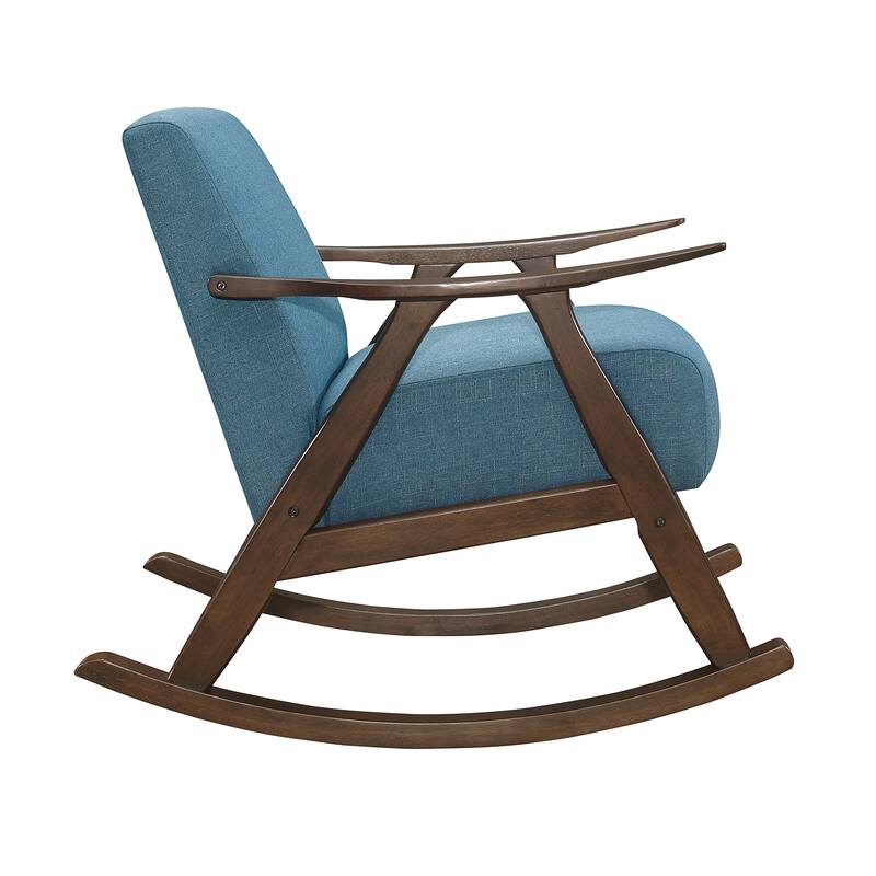 Rocking Chair Upholstery Button Tufted Solid Wood Furniture