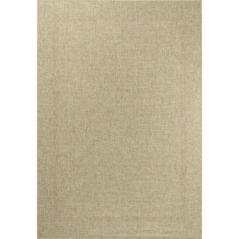 Arianna Collection Jute/Green Indoor/Outdoor Casual Area Rug - 5'2'' X 7'5''