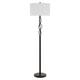 150W 3 Way Metal Floor Lamp with Fabric Drum Shade, Bronze and White