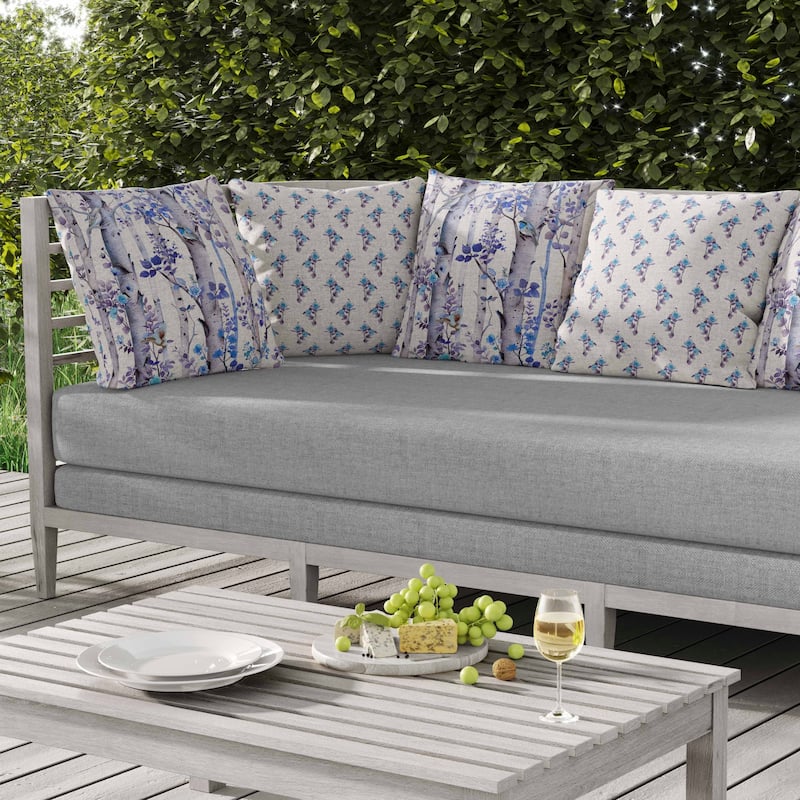 Whispering Woods Indoor/Outdoor Reversible Throw Pillow Blue and Violet