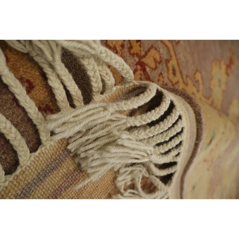 Hand Knotted Oriental 100% Wool Carpet Transitional Tribal Purples Oushak Area Rug - 10' 0'' X 7' 0''