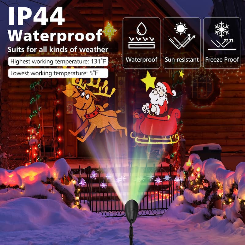 Gymax Christmas Waterproof Projector Light Holiday Decor LED Lights w/