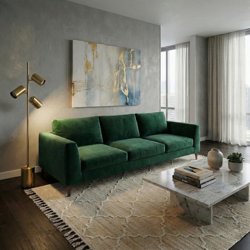 Marcia Luxe Brassed Gold Triple Spotlight Floor Lamp