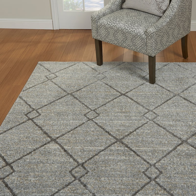 Gertmenain Soft Step Thick Plush Modern Shag Area Rug - 8' 9" x 13' 1" - Tongva Grey - Rectangle
