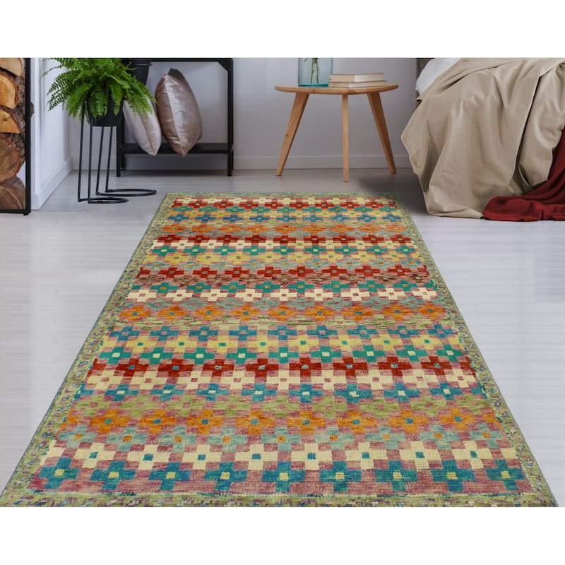 Balochi Adiy Purple/Ivory Rug - 3'3" x 4'11"